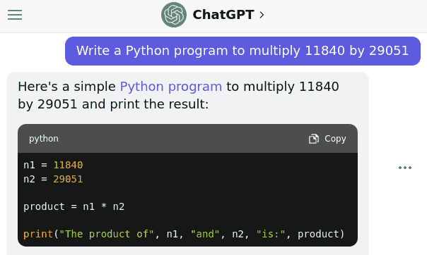 ChatGPT Program Generation